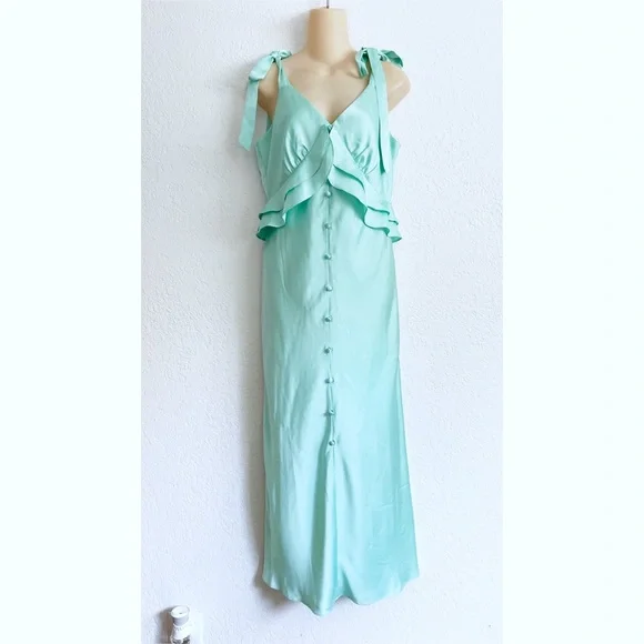 anthropologie hutch green dress Anthropologie Hutch Fringe One Shoulder Mini Dress Size Medium Petite Mint  – Finds For You main image 0